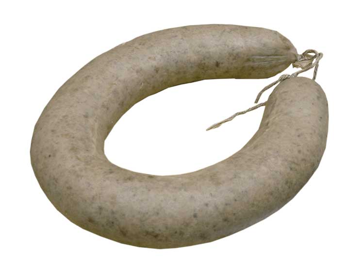 Frische Leberwurst im Naturdarm