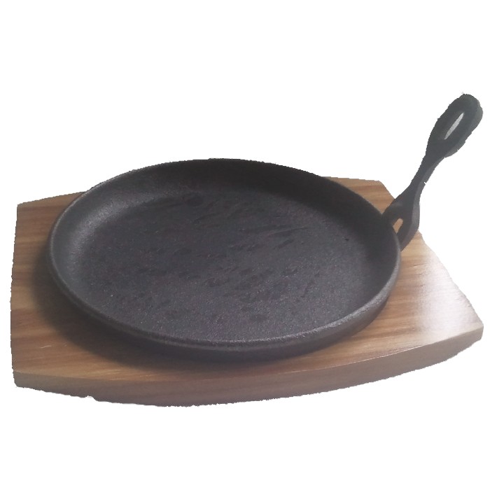 Gusseiserne Pfanne 22cm mit Servierbrett