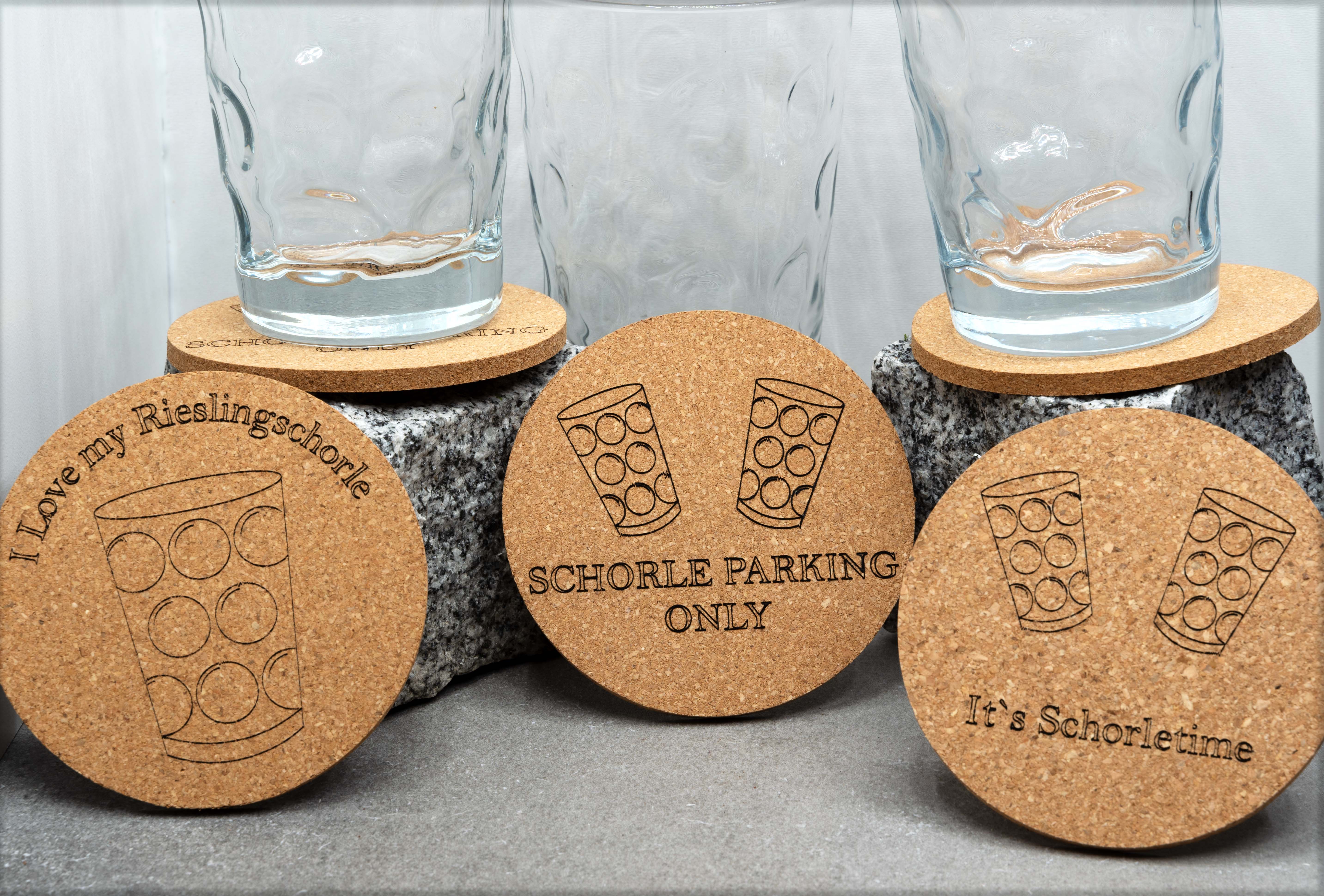 Glasuntersetzer Schorle 3er Set